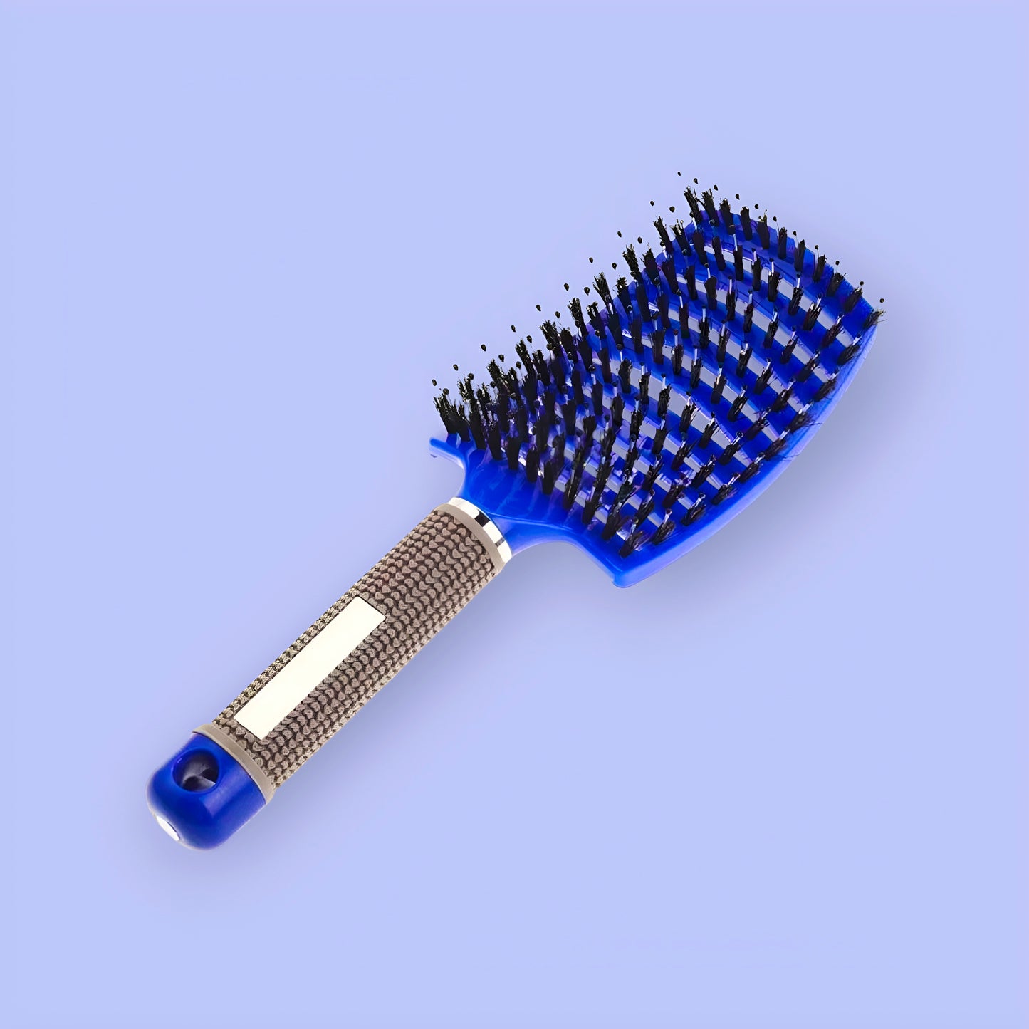 Detangling brush for curly and textured hair
Colorful openwork hairbrush for all hair types
Close-up of rounded bristles and soft pins
Lightweight hair brush with vented design
Gentle detangling brush for wet or dry hair