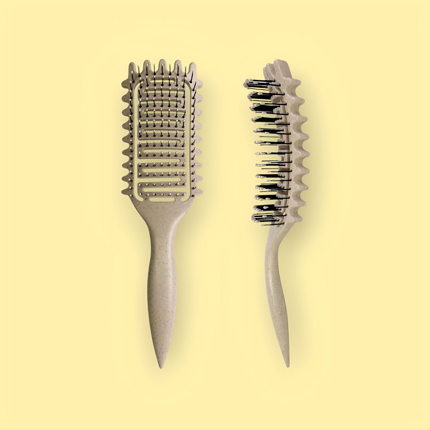 Curved styling brush for curly and wavy hair
Hair brush with round-tipped pins for painless detangling
Openwork hair brush for fast drying
Defining brush for natural volume and shape
Professional styling brush for home use