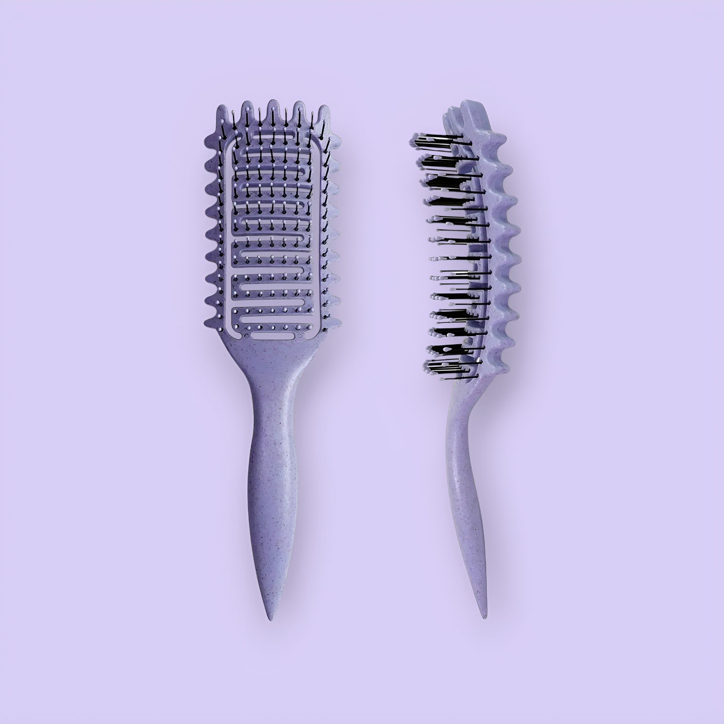 Curved styling brush for curly and wavy hair
Hair brush with round-tipped pins for painless detangling
Openwork hair brush for fast drying
Defining brush for natural volume and shape
Professional styling brush for home use