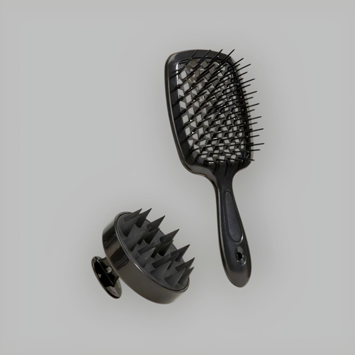 Hair brush and scalp massager duo
Detangling brush with soft pins and massage tool
Scalp care set for curly and textured hair
Stimulating scalp brush to promote growth
Daily hair care set for healthy scalp and styling