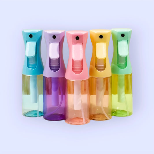 Refillable spray bottle for curl refreshing
Continuous mist sprayer for natural hair care
GlowMist bottle for hydrating curls
Multi-colored spray bottle for daily routine
Fine mist sprayer for frizz control and moisture
