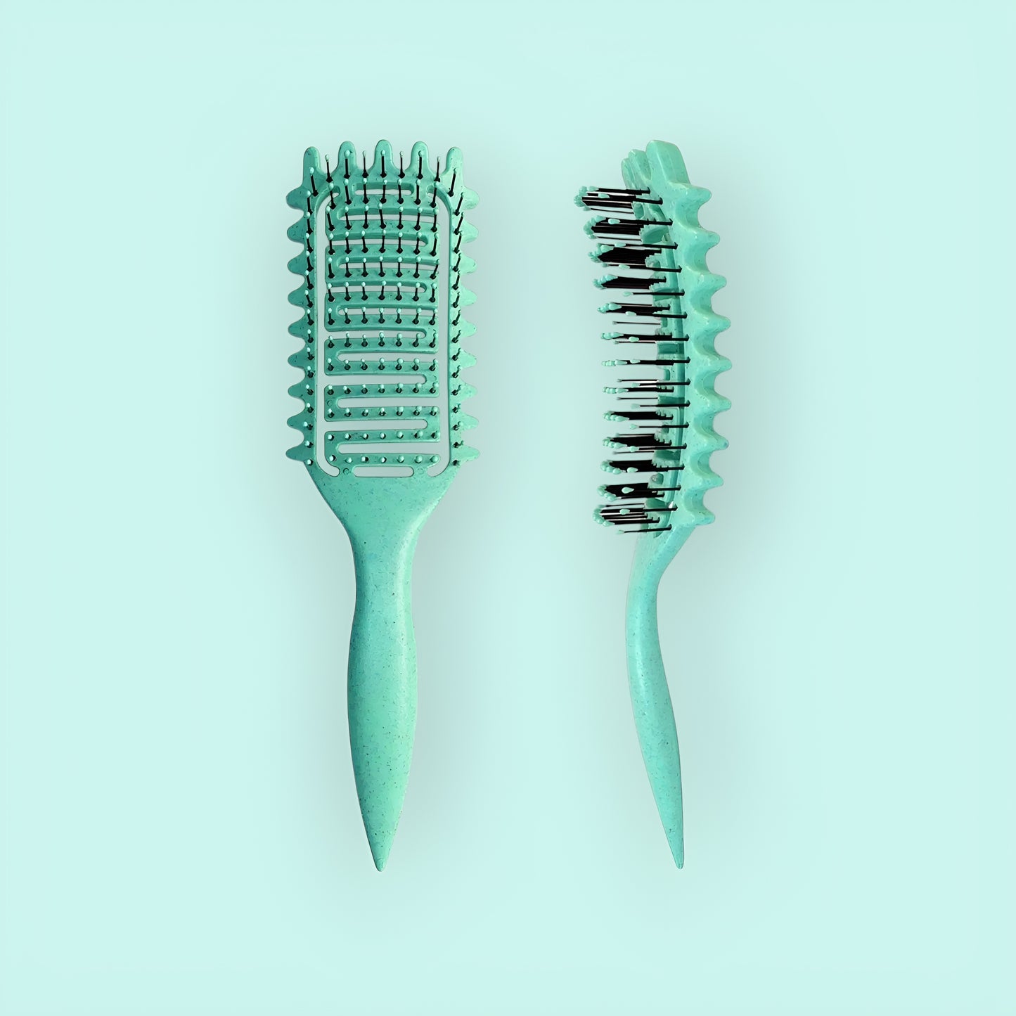 Curved styling brush for curly and wavy hair
Hair brush with round-tipped pins for painless detangling
Openwork hair brush for fast drying
Defining brush for natural volume and shape
Professional styling brush for home use
