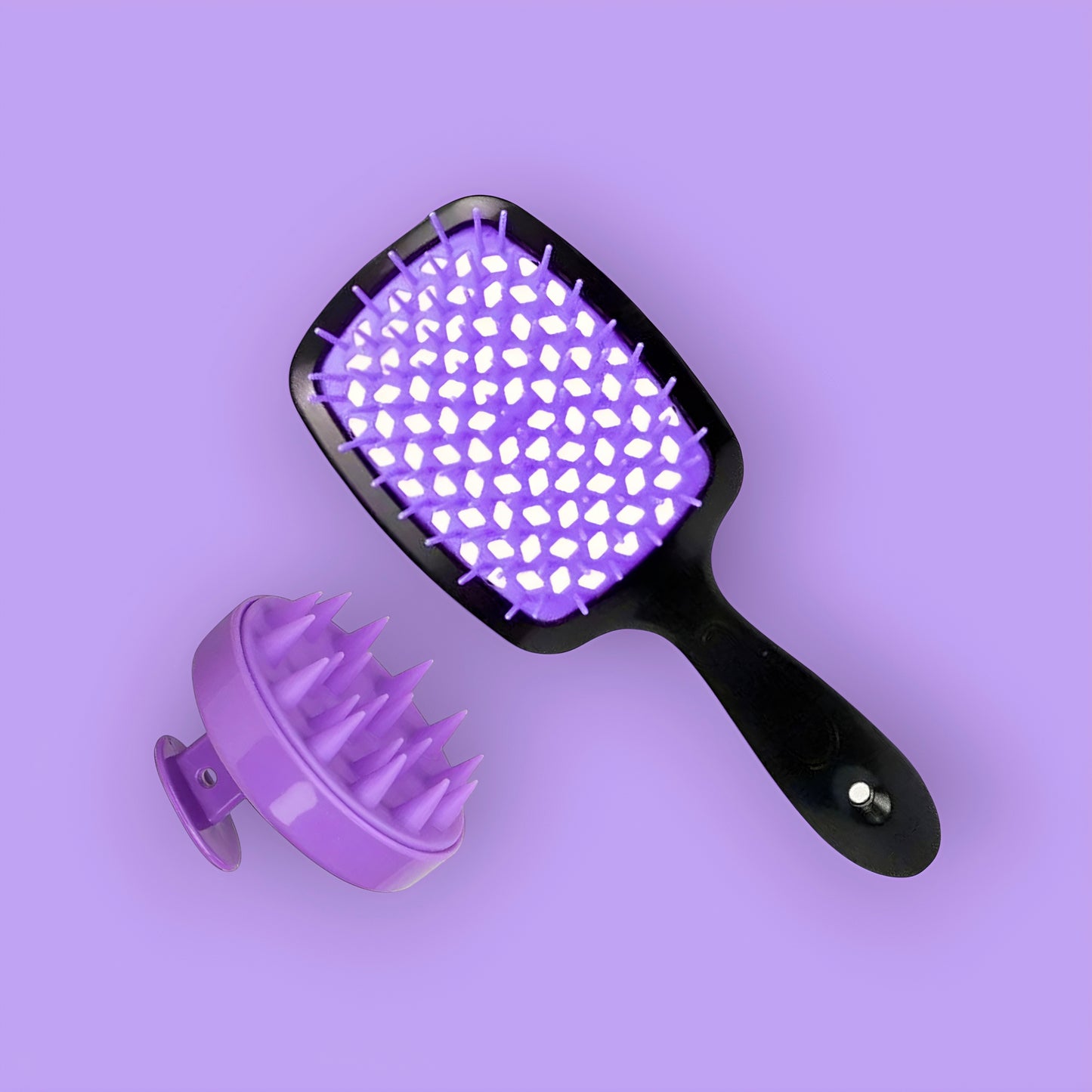 The GlowPop Hair Set - Detangling Brush + Scalp Massager
